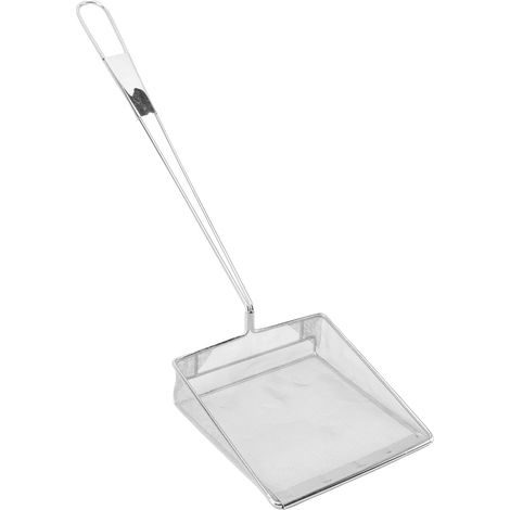 Oil skimmer spoon, stainless steel oil skimmer, fine mesh food strainer with long handle, ideal for frying and deep frying (1/5)