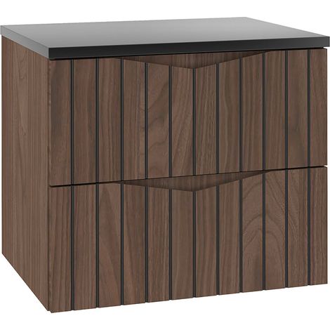 Mueble bajo lavabo 60cm encimera Siena madera y negro (1/4)