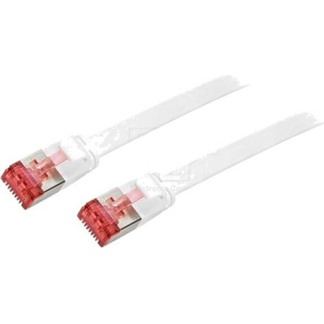 Cable reseau RJ45 male U-FTP Cat.6 blanc- 0.5m