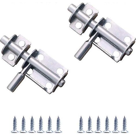 Lot de 2 verrous de sécurité pour porte coulissante, en acier inoxydable. Petit dispositif antivol. (1/5)