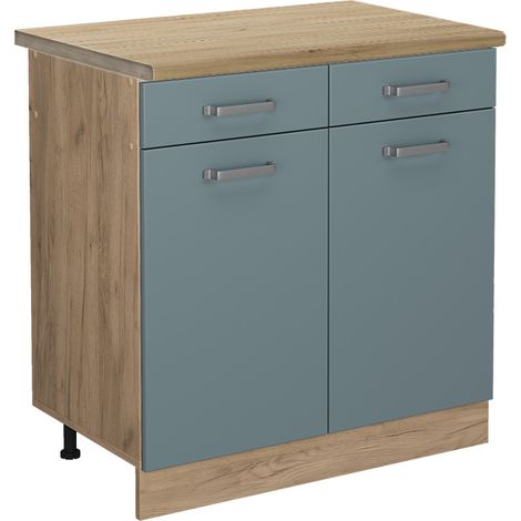 Meuble cuisine R-Line, Bleu-gris, 80 cm , PT Chêne, Vicco (1/5)