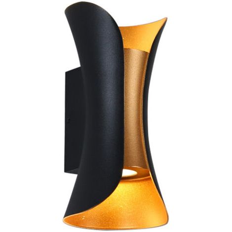12W salle de bains miroir avant, LED miroir avant lampe murale, noir plus or, lumière blanche chaude (1/5)