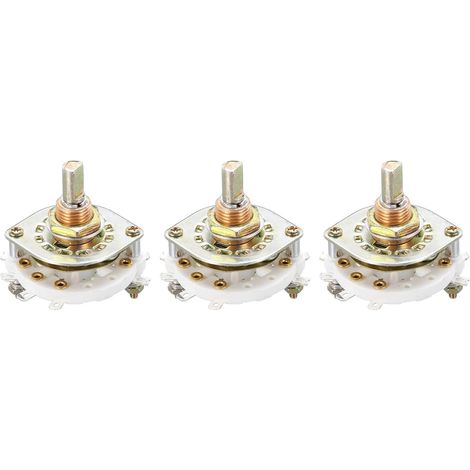 2P3T 2 Pole 3 Position Rotary Switch for Band Selection 1 Stage for TV Radio Machine Home 3 Pieces pour Sélection de Bande 1 Étage pour Tv Radio Machine Domestique (1/4)