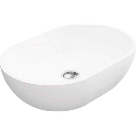 Lavabo bagno ovale 58 cm in Solid Surface Bianco - SENGLI (1/5)