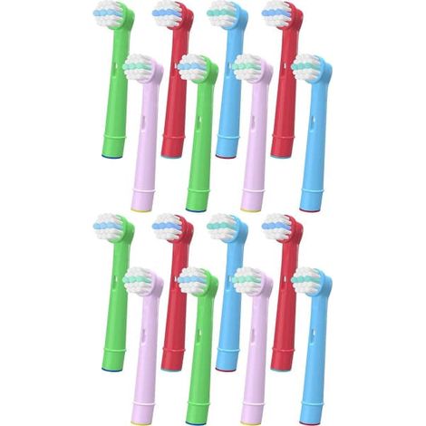 16 têtes de brosse à dents pour enfants compatibles avec Oral-B, têtes de rechange pour brosses à dents électriques pour enfants compatibles avec Braun (1/5)