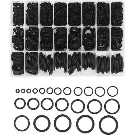 Kit de joints toriques, 1200 pièces, 24 tailles différentes, assortiment de joints toriques en caoutchouc (1/5)