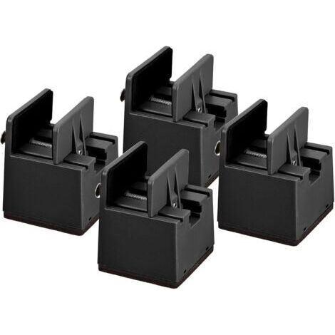 FENOPLASTICARehausseur de repose-pieds réglable - Siège rehausseur robuste pour meubles - Canapé, bureau, armoire - 4 pièces - Noir - 5 x 1 - 3,7 cm (1/4)