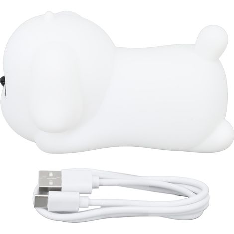 Ortviai Veilleuse LED en forme de chiot en silicone souple et ABS, rechargeable USB, 156,5 x 81,5 x 112 mm (1/5)