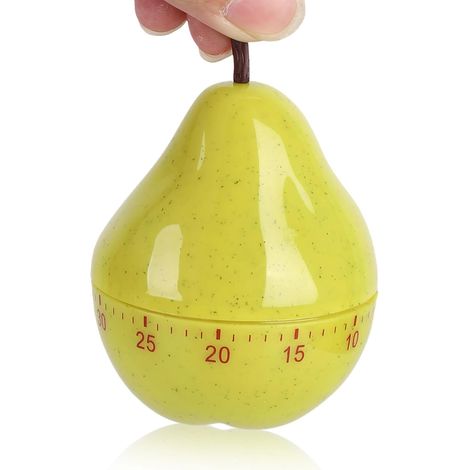 Minuteur mécanique en forme de poire, 60 minutes, dessin animé pour enfant et cuisine. (1/5)