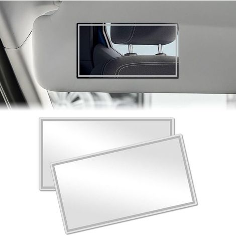 Miroir de courtoisie de voiture, 2 PCS petit Miroir de Maquillage de Voiture,Miroir Pare Soleil Voiture,Miroir de maquillage autocollant,Miroir HD pour voitures et aux salles de bains (1/4)