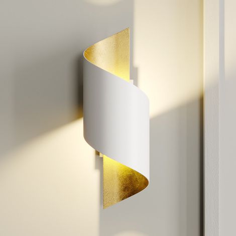 [GEBRAUCHT] Lindby Metall Led Wandleuchte Desirio Leuchte Wandlampe Flurleuchte G9 Weiß Gold B-Ware