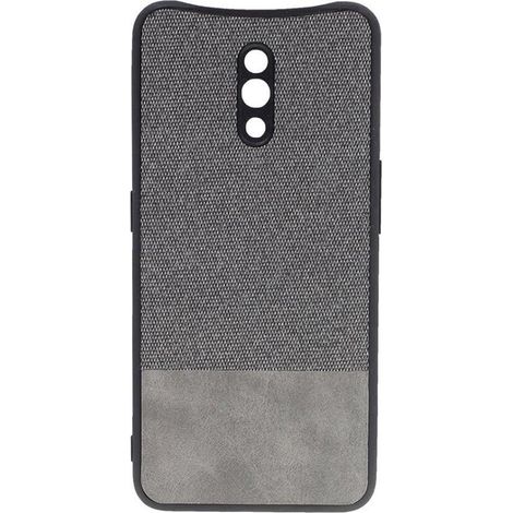 Coque rigide pour Oppo Reno Z - Motif denim et cuir - Gris - Étui de protection (1/4)