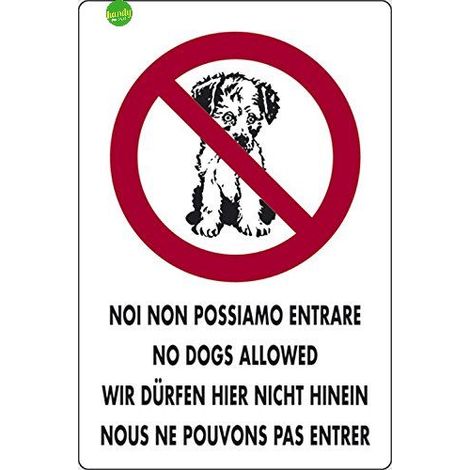 Cartello 3M no dogs allowed 30 x 20 cm