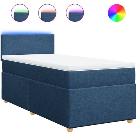 Maison Exclusive - Giroletto a Molle con Materasso Blu 90x200 cm inTessuto (1/5)