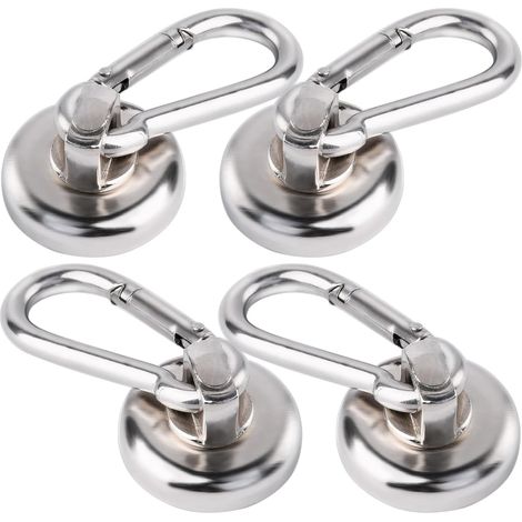 ganchos magnéticos potentes, imanes de neodimio de 25 mm, ganchos de gran tracción con fuerza de 22 kg, con ojal magnético para cocina y baño. (1/5)