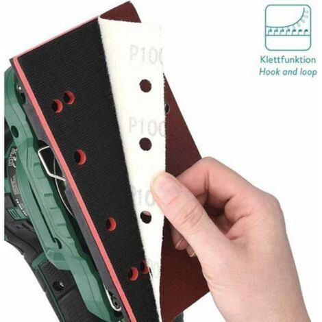 25x papier de verre - Abrasif ponceuse vibrante - Feuilles abrasives collantes avec crochet et scratch - Grain P 40/60/80/100-93 x (1/5)