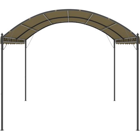 Tonnelle Barnum de Jardin, Pavillon, Pergola, Tente de jardin, 4x3x2,6 m Taupe 180 g/m² OIB5738E (1/5)