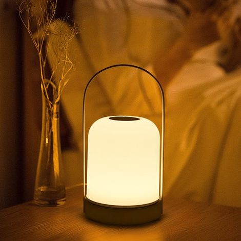 Luce notturna a 3 colori, dimmerabile e ricaricabile, per camere da letto, camerette per bambini, campeggio e illuminazione d'atmosfera, bianca (1/3)