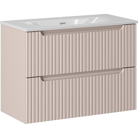 Waschtisch 80cm Riva mit 2 Schubladen, Kaschmir (1/5)