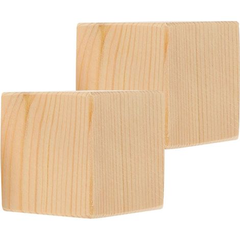 Ensemble de 8 rehausseurs de meubles en bois à hauteur réglable, carrés beiges, robustes, adaptés à la plupart des consommateurs. (1/5)