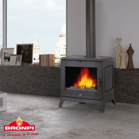 BRICOSOL ESTUFA DE LEÑA FUNDICIÓN BRONPI MODELO PRESTON-9 KW (1/2)