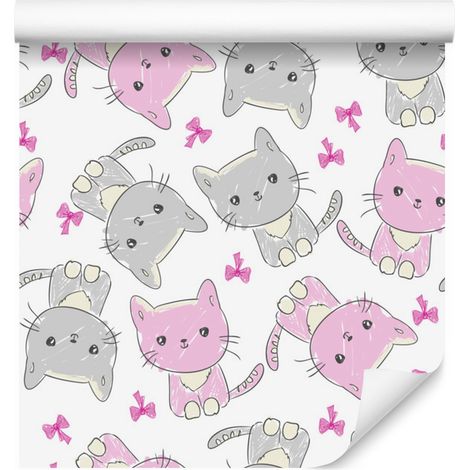 Papier peint chatons joyeux pour salon et chambre 50x1000 cm (1/5)