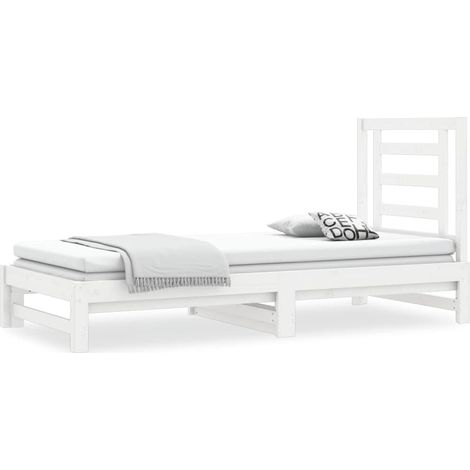 Maison Exclusive - Dormeuse Estraibile Bianca 2x(90x200) cm Legno Massello di Pino