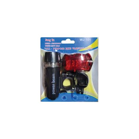 LUCE ANTERIORE E POSTERIORE A 5 LED PER BICICLETTA- - cm.10 anteriore - cm.6.5 posteriore - 6 pezzi SYNTESY