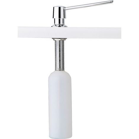 Inda - Einbau-Seifenspender für Möbelplatte weiß/Chrom glänzend 0,75 Lt