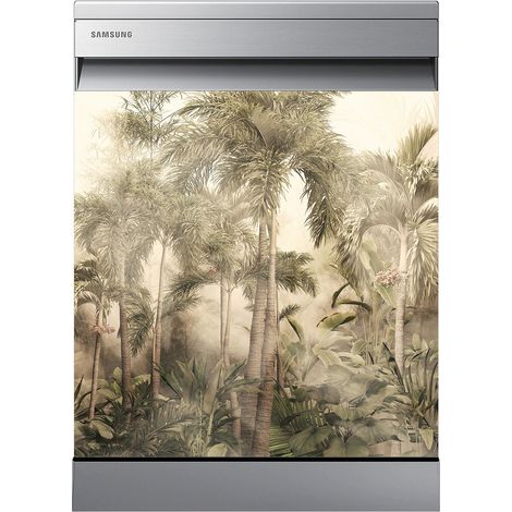 Stickers Lave vaisselle - Forêt tropicale - 60x60 cm - Adhésif BRILLANT (1/2)