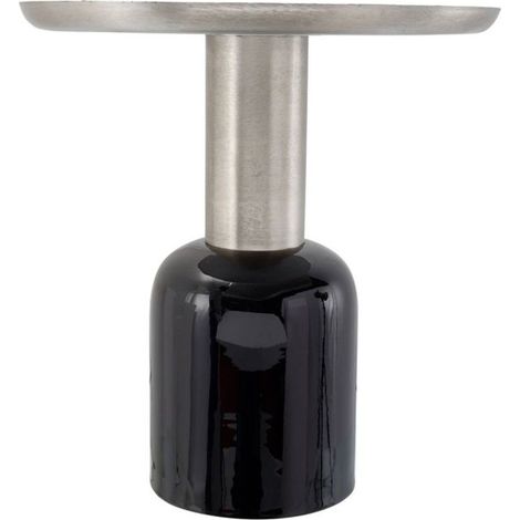 Table d'Appoint Design "Yeza" 49cm Noir & Argent (1/2)