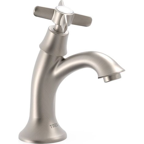 TRES 24250301AC TRES CLASIC Grifo De 1 Agua para Lavabo Color Acero - ref: 24250301AC
