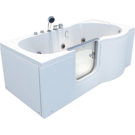 Seniorenwanne mit Tür Whirlpool S12-EH-WP-L Badewanne 170x85cm (1/5)