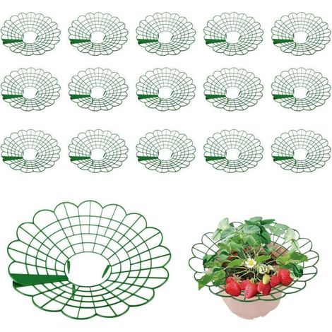 16 pièces Support de Fraises,Plastique Amovible Support Fraise, Supports de fraises vertes pour plantes, Protégez les fraises