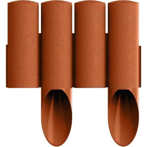 Cellfast – Palisade de jardin standard rouge brique – Hauteur 25,5 cm – Longueur 2,3 m – Résistante aux UV et au gel – 34043 (1/3)