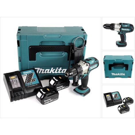Makita DHP 451 RTJ Avvitatore ad impulsi a batteria 18V in valigetta Makpac + 2x Batterie 5,0 Ah + Caricabatterie (1/5)