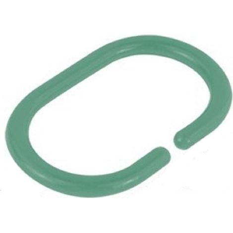 Cleafe - Set 12 Pz Anelli Gancio Per Tenda Da Doccia Box Bagno In Plastica Pp Verde 87242 - (1/3)