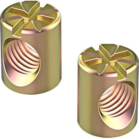 20 Pièces Écrous Transversaux M6 x 10mm Écrou Cylindrique, Écrou Cylindrique Symétrique à Goujon Croisé Goupille, pour Meubles, Chaises, Lits