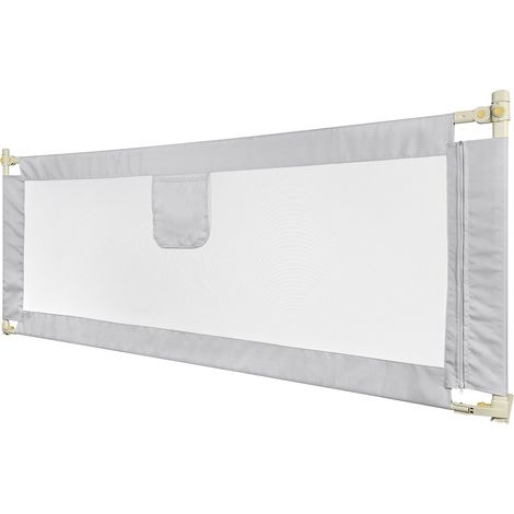 Barrière de Lit pour Bébés Enfants et Adults 1.75m Barriere de lit Anti-Chute gris clair