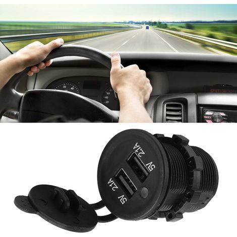 Chargeur Voiture 5V 2.1A Allume-Cigare Double Port USB Adaptateur Prise Féminine pour Auto Moto Camion (1/5)