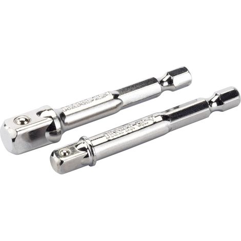 Draper 50087 Hexagon and Square Drive Adapter Set – Includes 1/4" Hex. to 1/4" and 3/8" Square Drive Adaptors for Versatile Power Tool Compatibility (1/5)