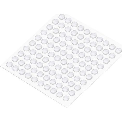 100 capsules de patins de protection auto-adhésifs en caoutchouc pour portes, placards, tiroirs et meubles en verre. (1/5)