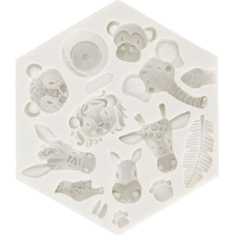 Stampo in silicone a forma di animale carino, facile da staccare, flessibile, morbido, per fondente, torta al cioccolato, fai da te, 951 grigio (1/4)