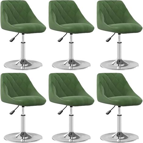 Chaises pivotantes à manger lot de 6-Chaises de Salle à Manger-Chaise de cuisine Vert foncé Velours 120967 (1/5)