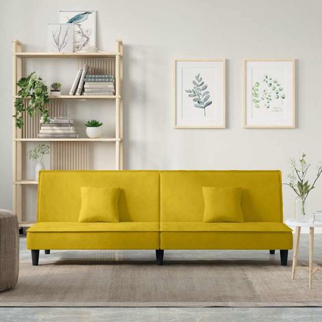 Schlafsofa Gelb Samt