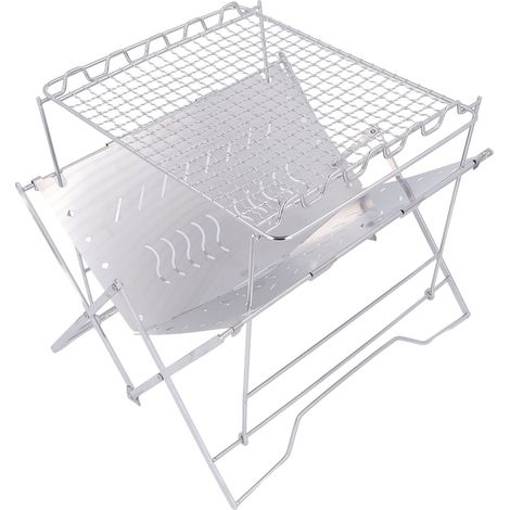 Barbecue à charbon - Portable Pliable en Acier Inoxydable pour Camping et Jardin (1/4)