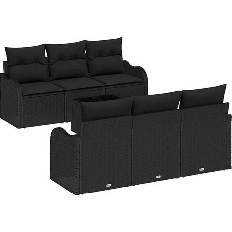Maison Exclusive - Gartensofa-set Schwarz 55 x 55 x 37 cm Poly-Ra
