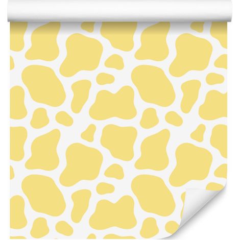 Kuhfleckenmuster-Tapete in Creme, cremefarben für Wohn- und Schlafzimmer, 50 x 1000 cm (1/5)