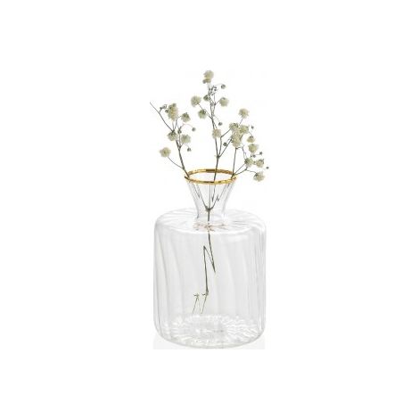 Mini Vase en Verre Strié et Doré - H9.5cm (1/4)