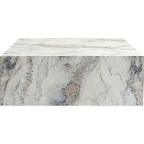 Couchtisch aus Holz "Prizma" – 90 x 90 x 35 cm – Marmor Freesia